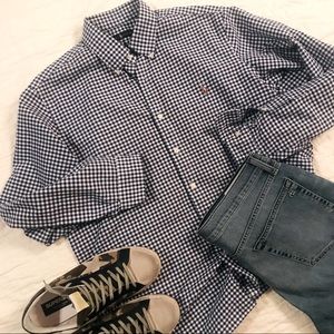 Polo - Blue Check Button Down Shirt - Size XL
